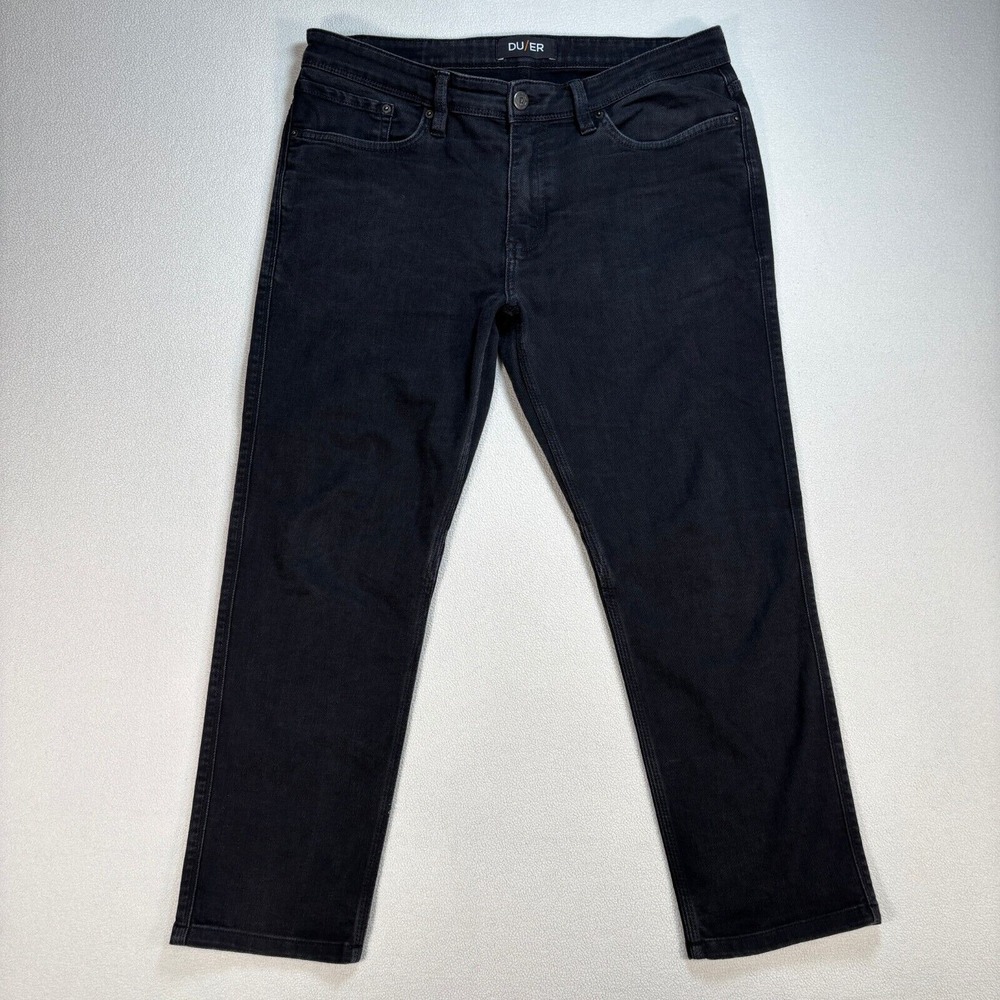 DU/ER Jeans Men's 36x26 Black L2X Slim Fit Tapered Stretch Comfort Denim